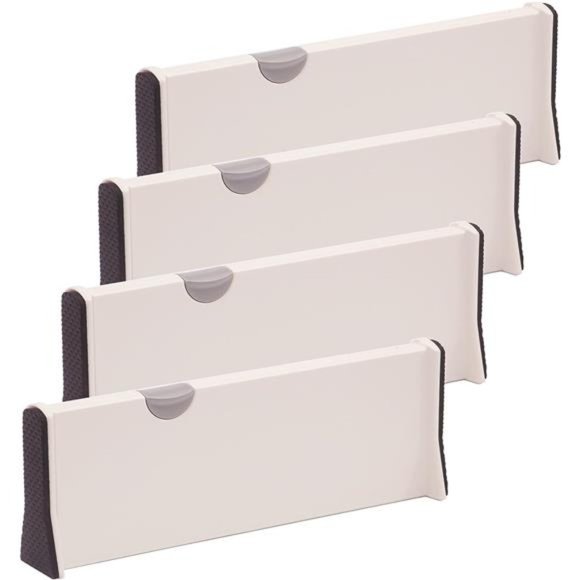 4 Pack Adjustable Dresser Drawer Dividers Organizers, Plastic Expandable Drawer - Picture 7 of 7